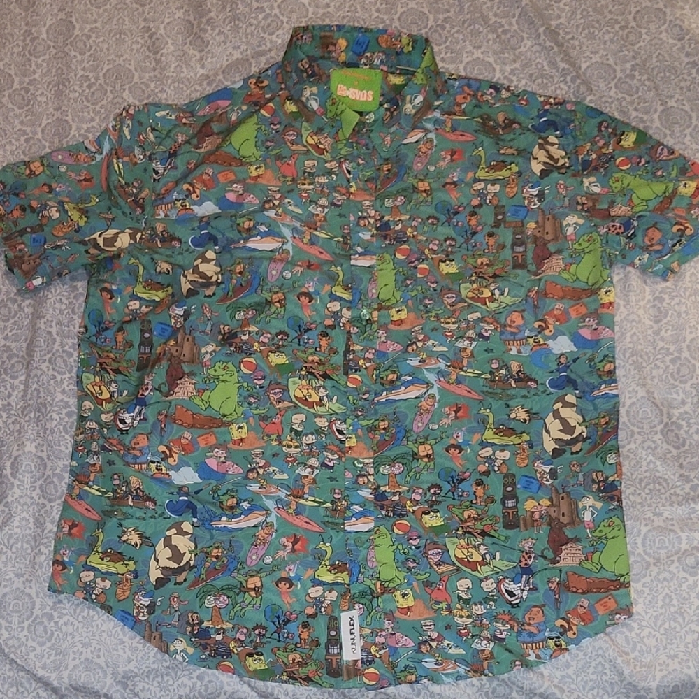 Nicklodeon Men's Green Shirt